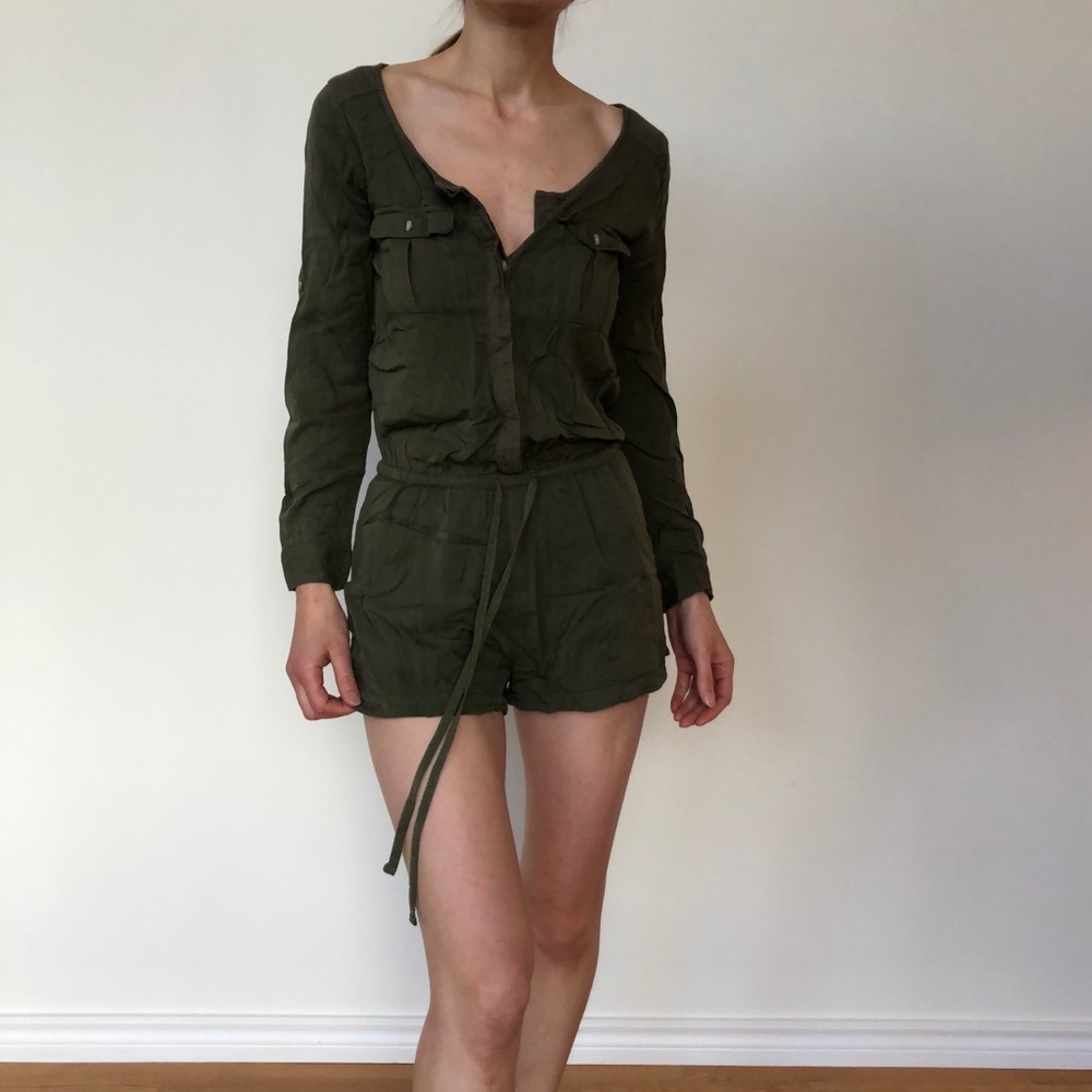 American Eagle Khaki Green Jumpsuit